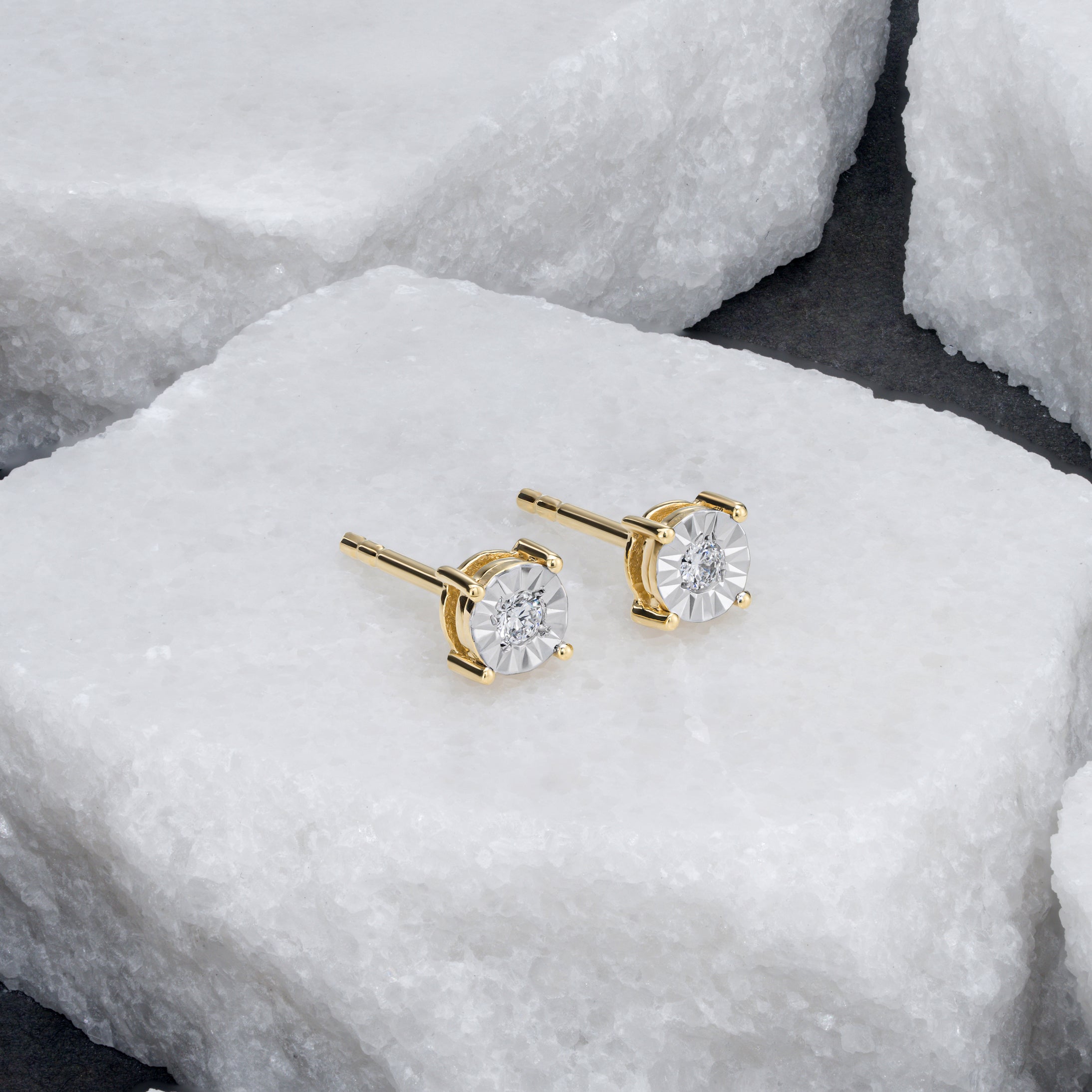Lab Diamond Stud Earrings 5mm 0.10ct H/Si in 18K Gold Vermeil